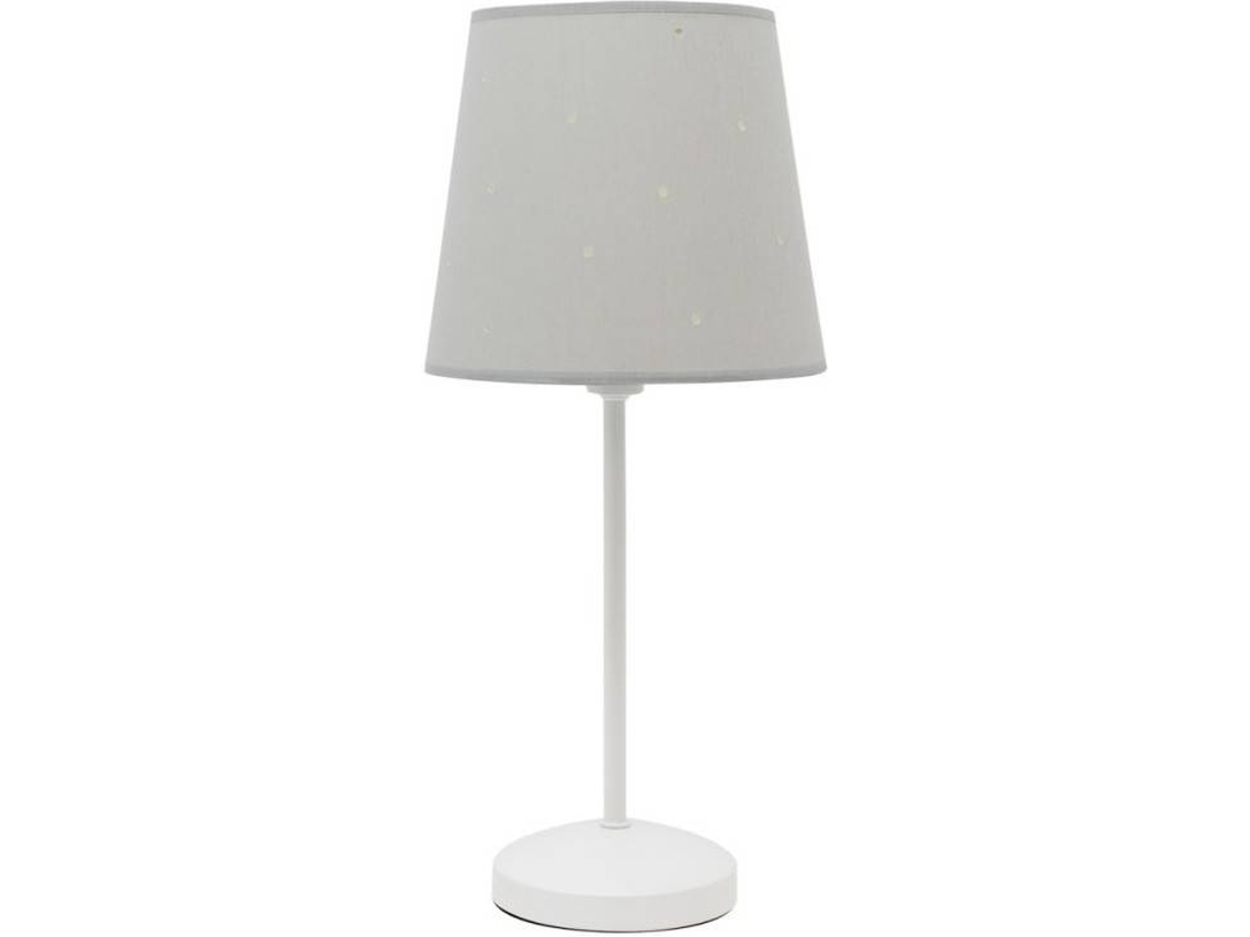 Candeeiro de Mesa FABRILAMP Consciencia (Cinzento - E14 - Máx. 40W - Metal - Tecido)