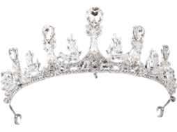 Coroa de casamento em prata e strass, leve e indeformável.