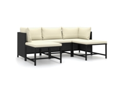Garden Lounge Set, Garden Lounge Sets Vidaxl Preto Rattan / Vime (n/a)