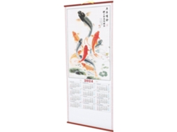 Calendário De Parede Chinês 2024, Calendário Lunar Tradicional Para Pendurar Em Pergaminho Com Desenho De Dragão Gokoco