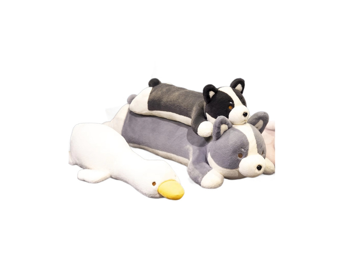 Festa da Salsicha Pelúcia Animal Cartoon Travesseiro Longo Almofada para Gestante Cinza Husky CHABERLU
