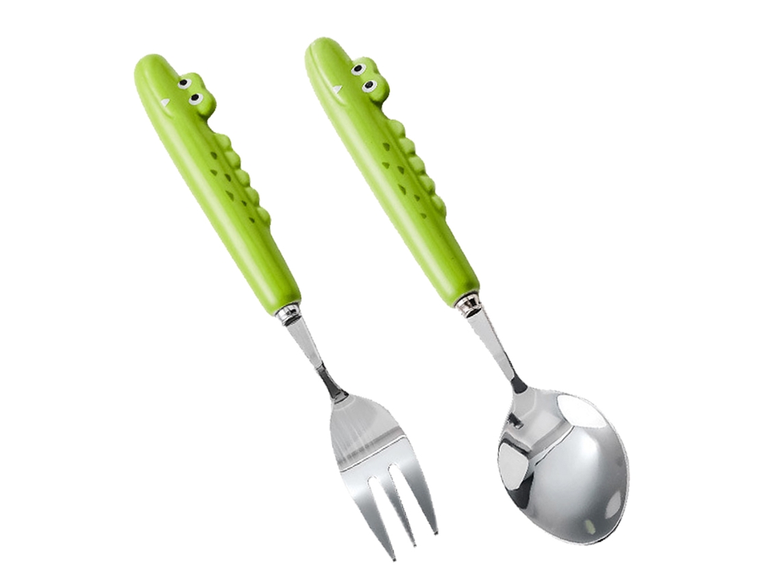 Conjunto de Utensílios em Silicone e Aço Inoxidável para Bebês e Crianças NEVEANCE