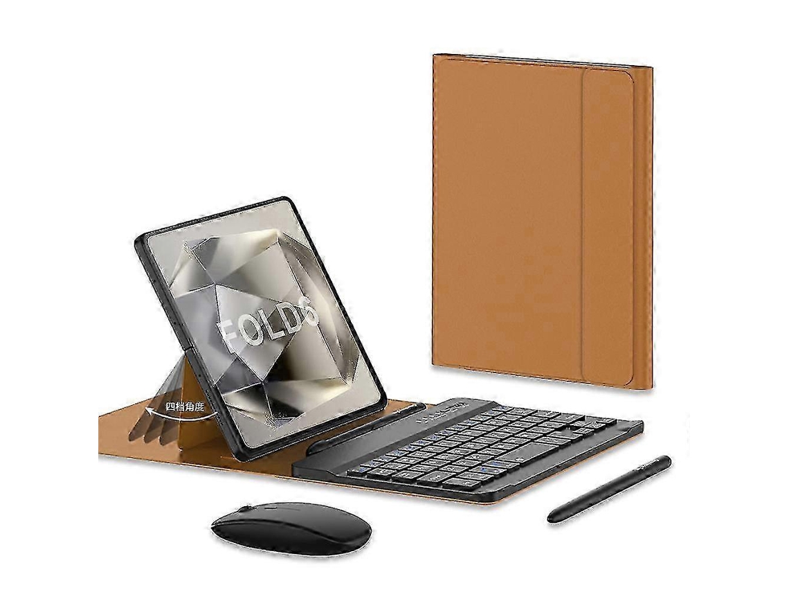Capa Com Teclado Bluetooth Com Caneta Stylus, Couro