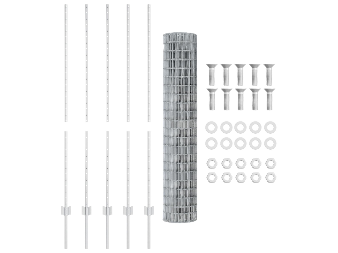 Conjunto 1 Barreira Externa Vidaxl Prateado Aço (10 X 1,4 M)