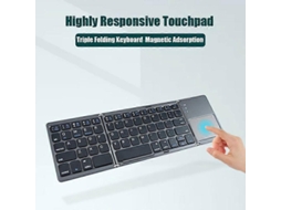 Teclado Dobrável Sem Fio Bluetooth Com Touchpad, Universal Para Windows, Android, Ios, Celulares E Tablets. Mini Teclado Multifuncional. Nostalgia88