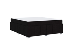 Conjunto 1 Cama Box Vidaxl Preto Tecido (180 X 200 Cm)