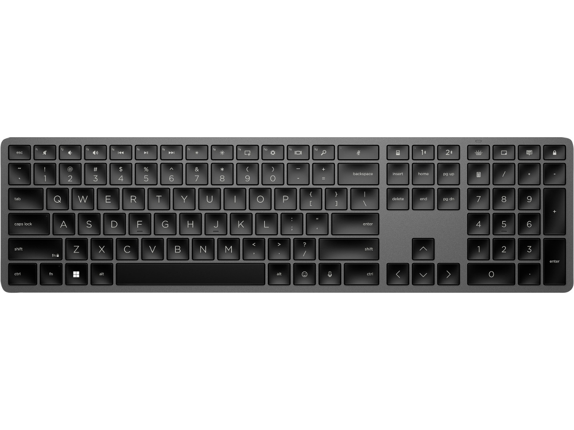 Teclado sem fio HP 975 de modo duplo Teclado Bluetooth sem fio Rf preto