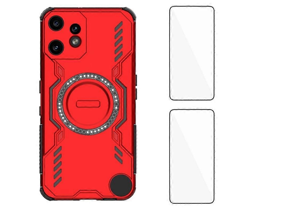 Capa Magnética Tkdaddy For Nothing Cmf Phone 2 Pro Wanlonfeng Dj Series Pc Tpu Para Celular Com 2 Películas De Vidro Temperado Vermelho