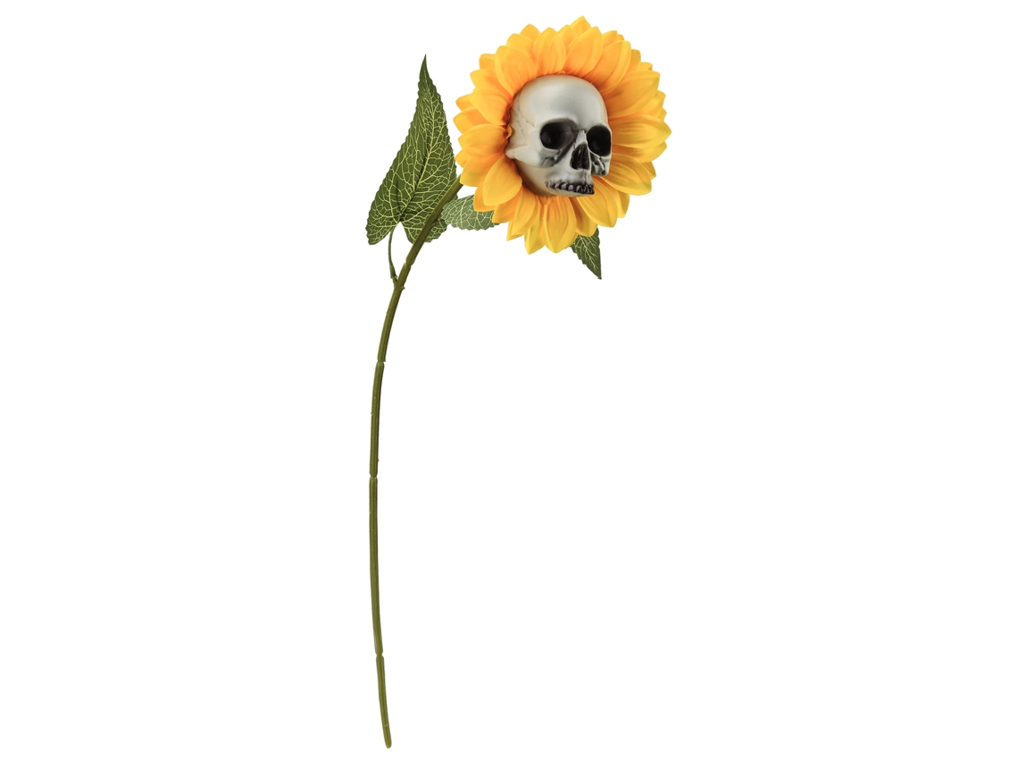 Decoração De Flores Artificiais Caveira De Girassol Para Halloween
