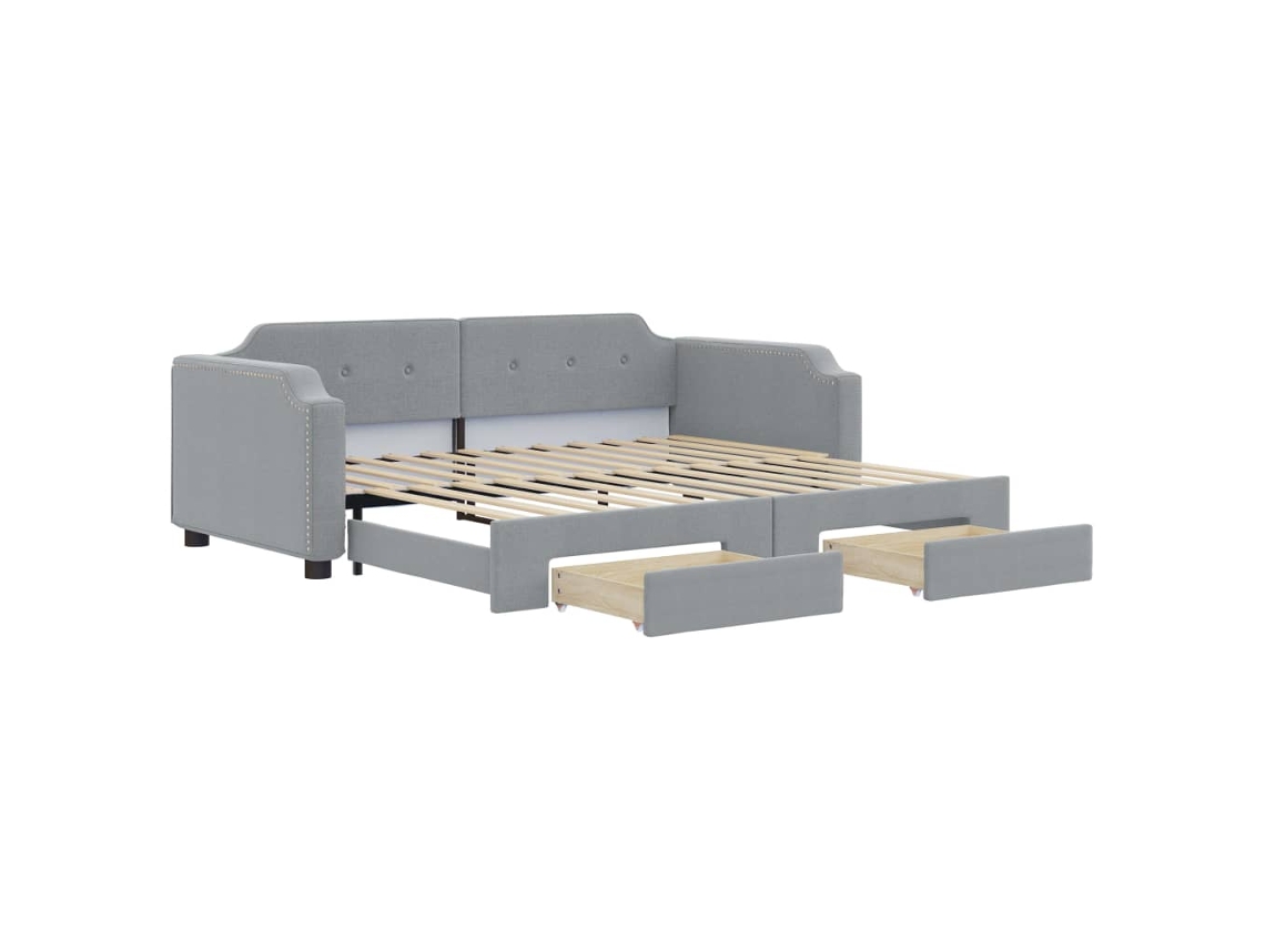 Sofá cama MAISON EXCLUSIVE 90x190 cm com gavetão e gavetas tecido cinzento claro