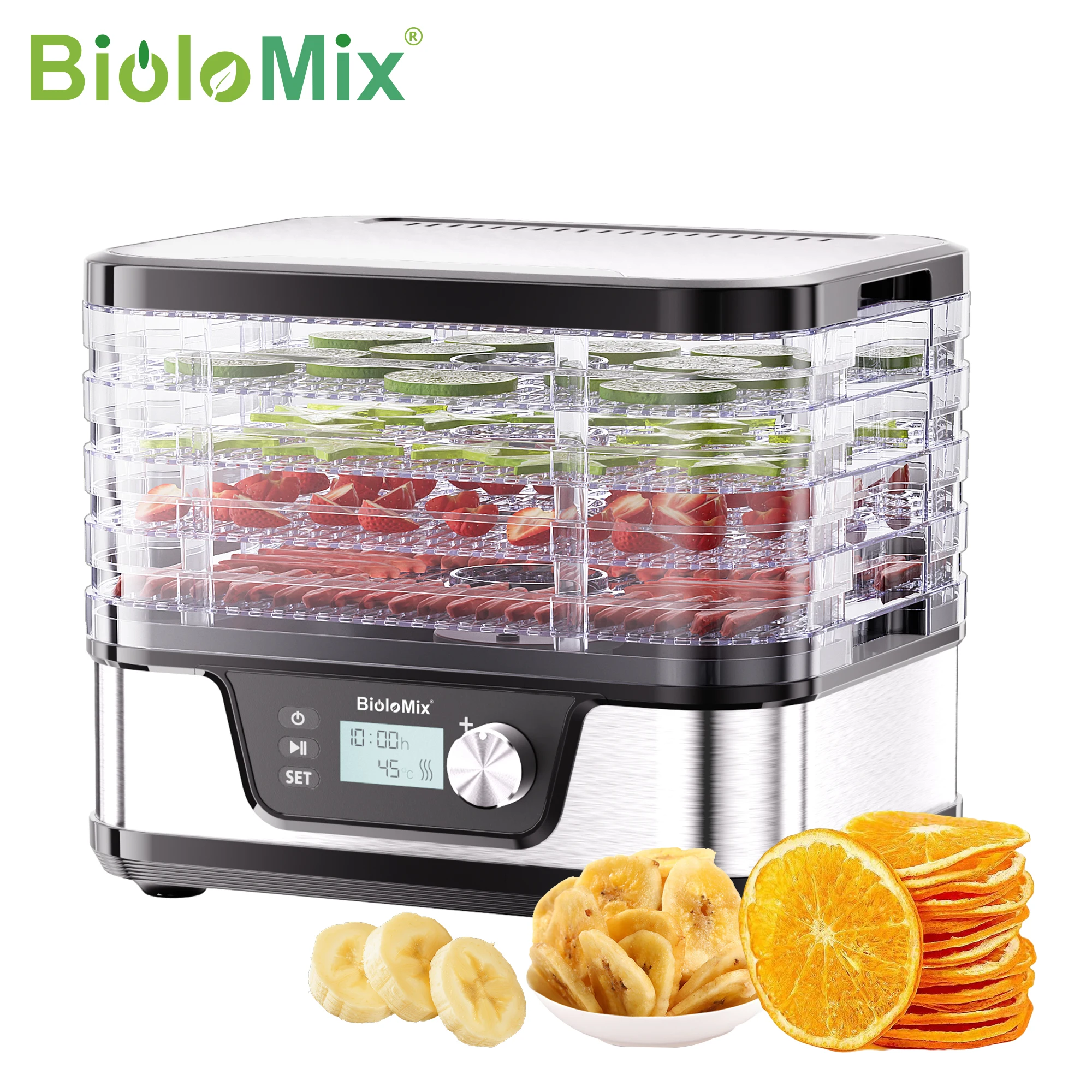 Desidratador De Alimentos (5 Bandejas) Com Temporizador Digital E Controle De Temperatura.