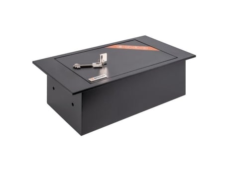 Cofre de chão BRIHARD - Tamanho pequeno - Fechadura com chave - 19,7 L - Cinza escuro