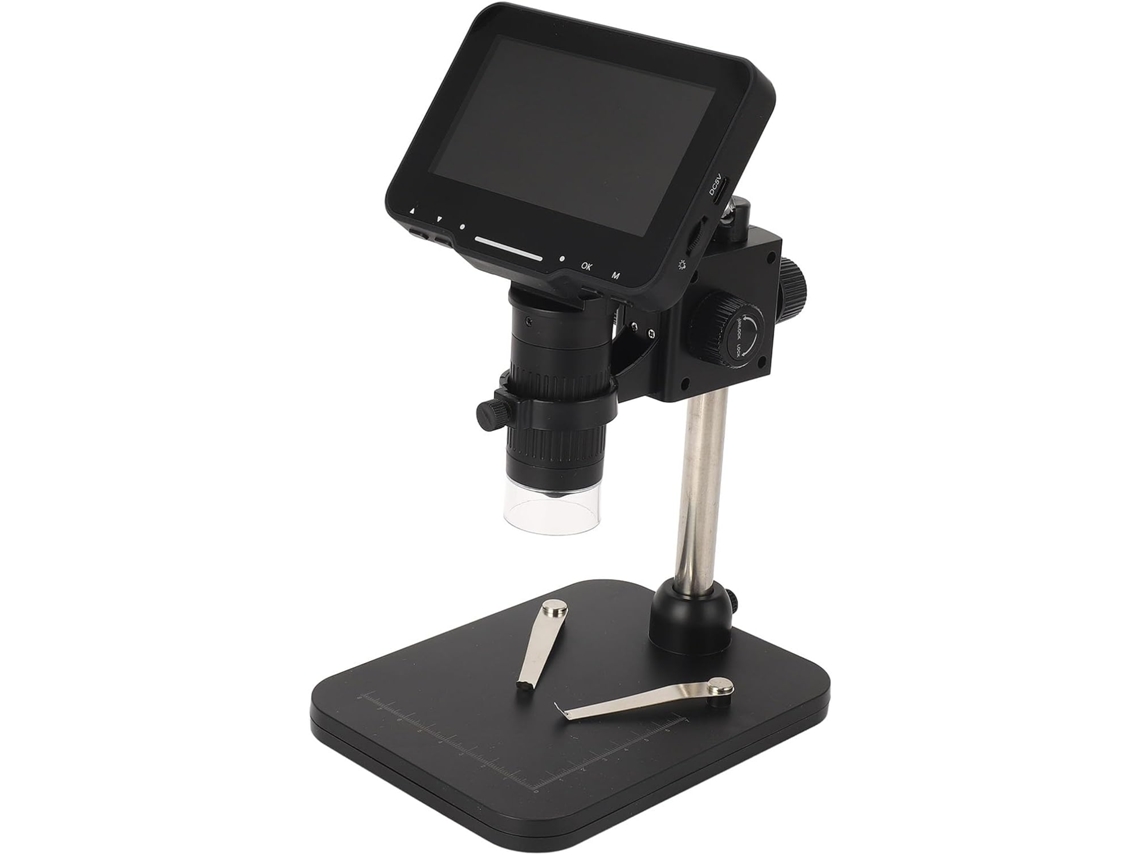 Microscópio Digital Usb Em Abs Com Ecrã Ips De 4,3 Polegadas, Ampliação