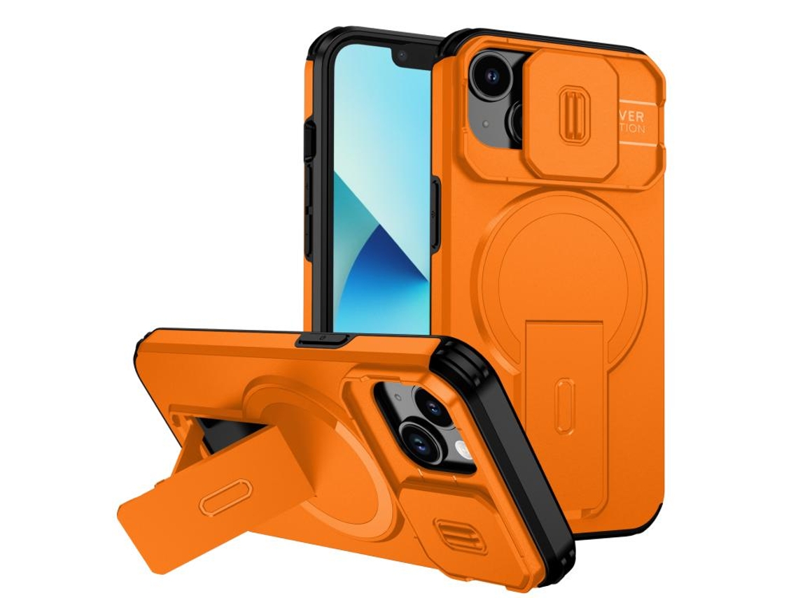 Capa Com Suporte Magsafe Para Iphone 14 - Abertura Deslizante Com Proteção De Câmara