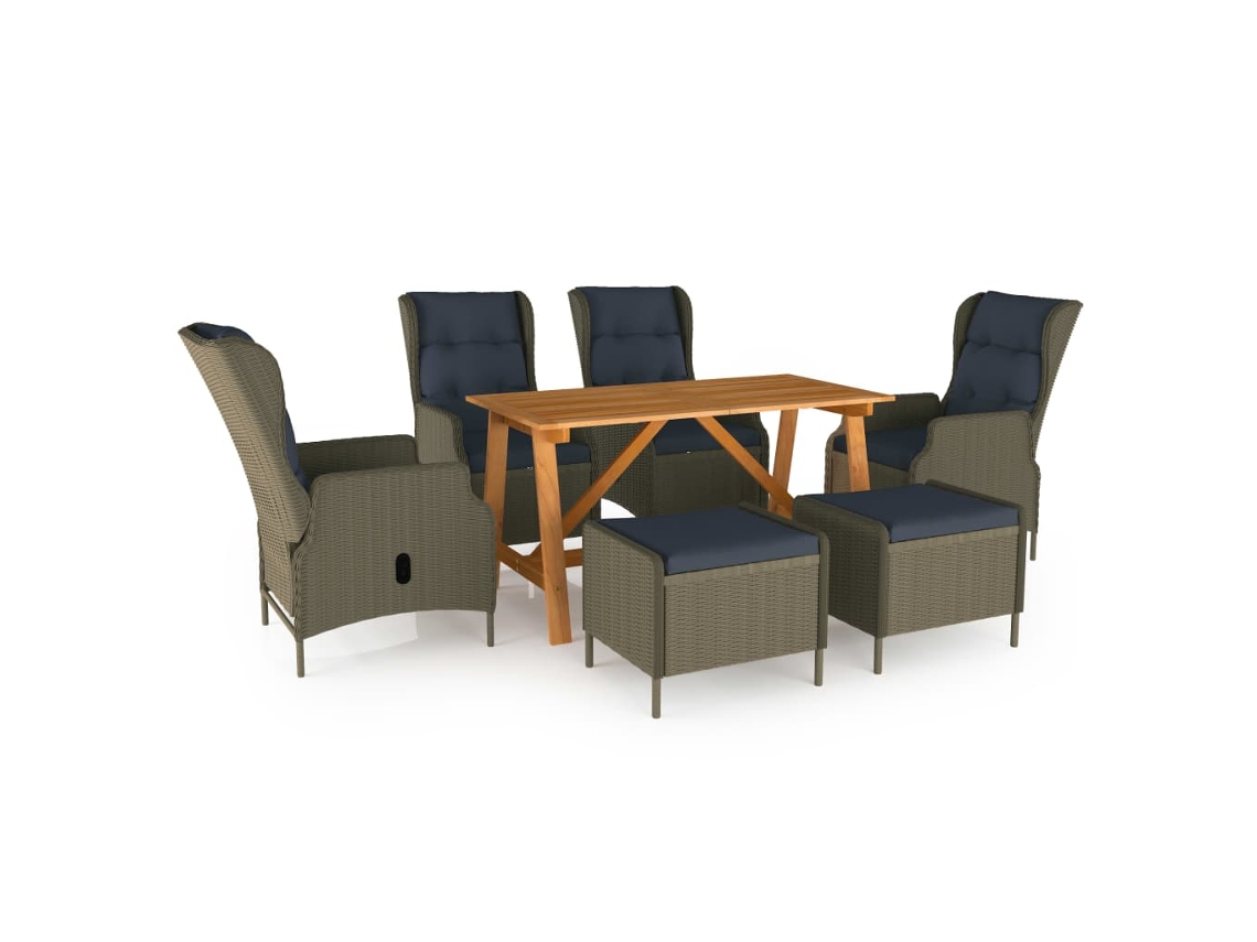 Dining Set, Dining Sets Vidaxl Marrom Rattan / Vime (n/a)
