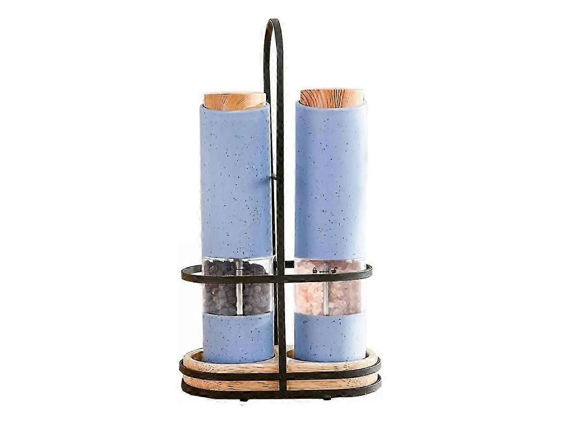 Conjunto De 2 Moedores Elétricos Sal E Pimenta Automáticos Com Suporte