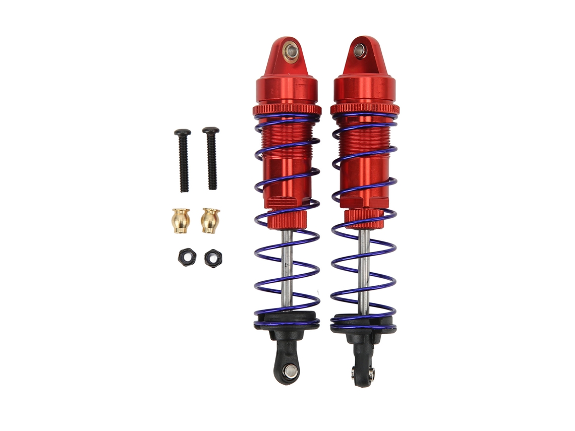 2pcs Amortecedor De Óleo Ajustável De Alumínio Para Carro Rc 1/10 95mm Alta Resistência Vermelho
