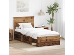Vidaxl Estrutura Da Cama Com Cabeceira Madeira Antiga 90 X 190 Cm