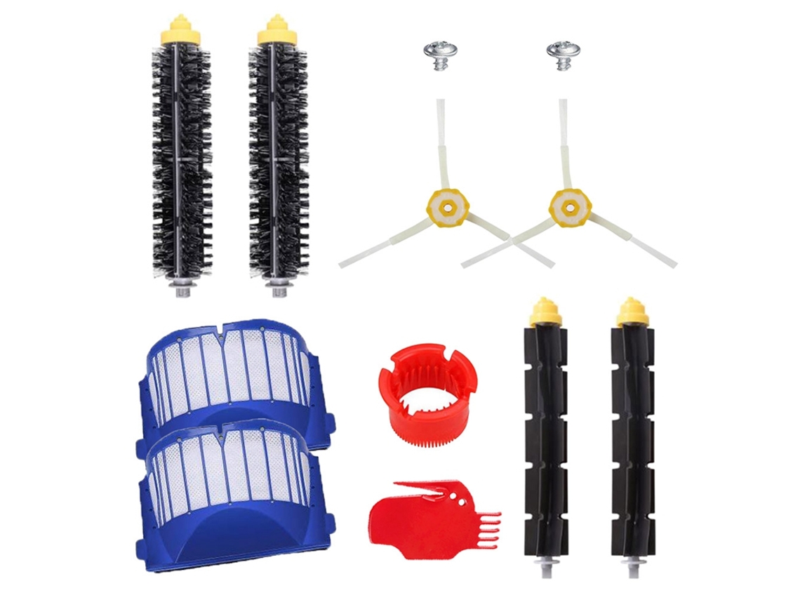 Aero vac filtros escovas de cerdas batedor escovas laterais para irobot roomba série 600 620 650 660 680 peças aspirador pó