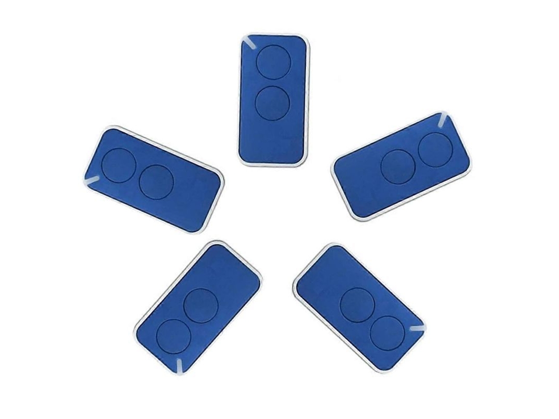 2026 5 Unidades Controle Remoto Universal para Garagem Nice 433.92mhz 2 Canais Rolling Code Azul