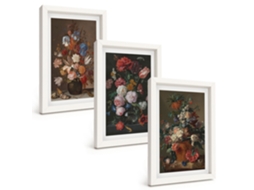Composição De Quadros Flores Em Vasos, Composições Espelharte (3 Peças 20x30 Cm)