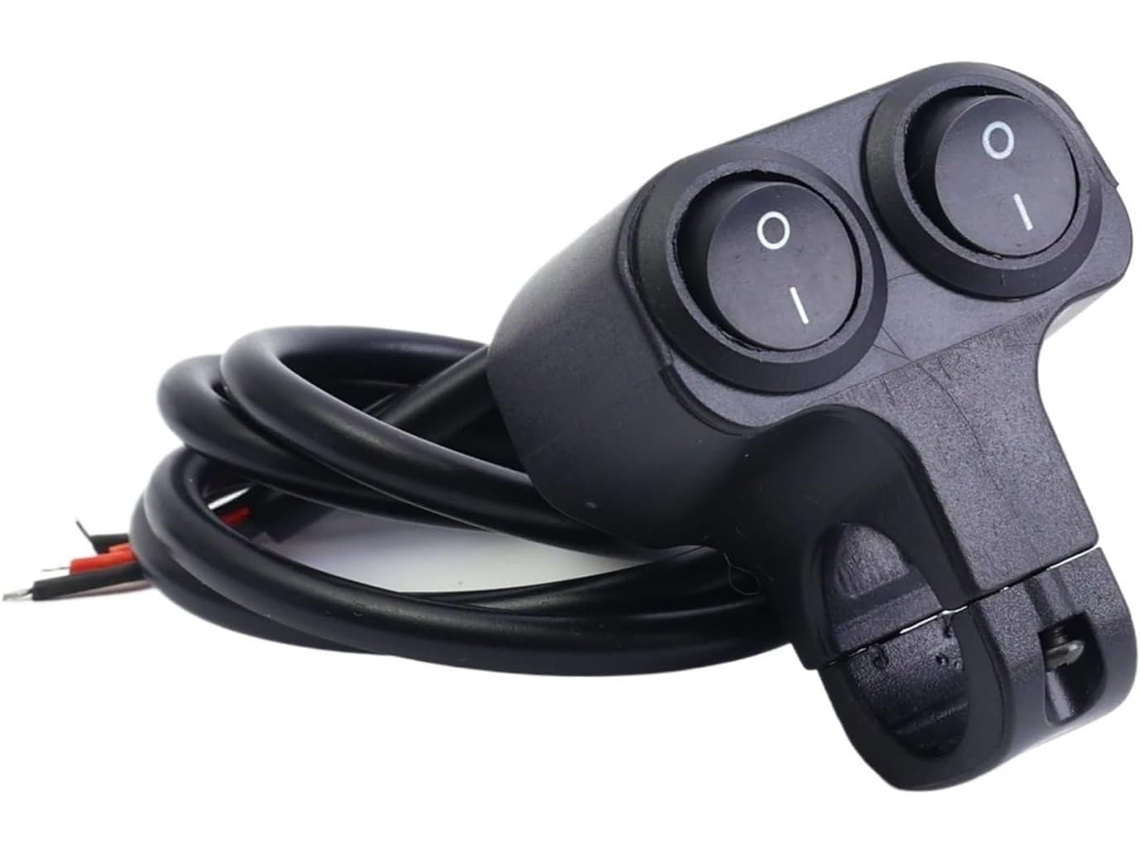 Guidão de Motocicleta 12v Interruptor Farol Botão Controle Duplo Projetor Auxiliar Possui Carcaça Durável