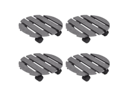 Vidaxl Carrinhos Para Vasos 4 Pcs Ø30x7,5 Cm Wpc Cinzento