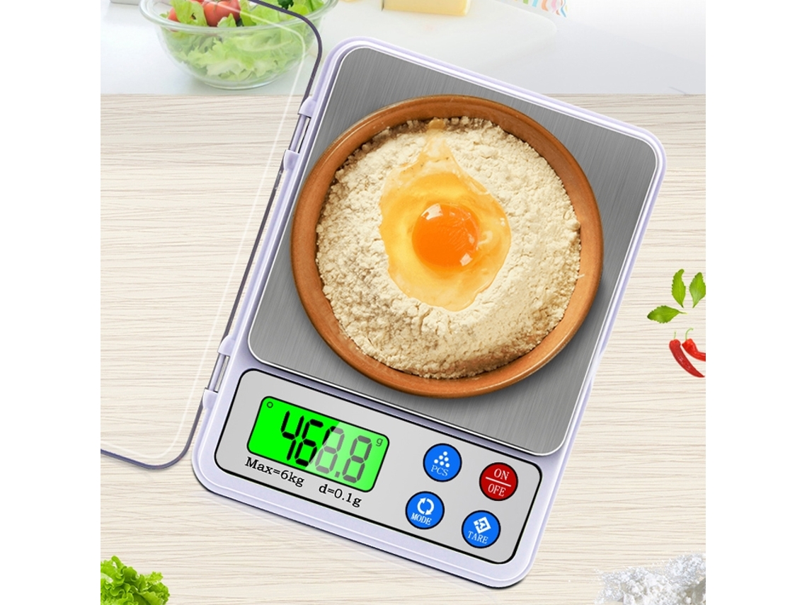 Balança Eletrônica de Precisão de 6 Kg/0,1 G para Cozinhas/confeitaria, com Visor Lcd de 2,2 Polegadas. MDUG