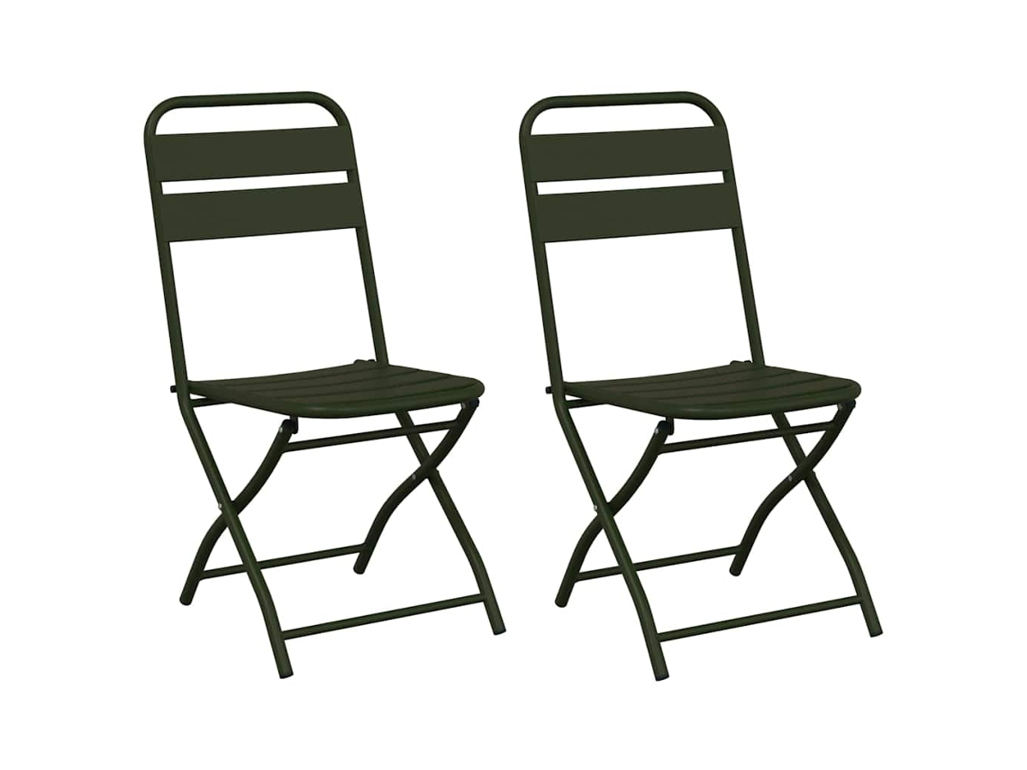 Maison Exclusive - Cadeira Dobrável De Jardim 2 Pcs Verde 42 X 52 X 82cm