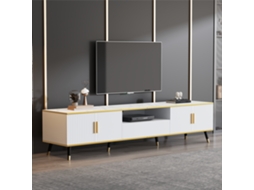 Armário Tv Mármore 200x40x46cm, 2 Portas, 1 Gaveta, Para 90". Cs