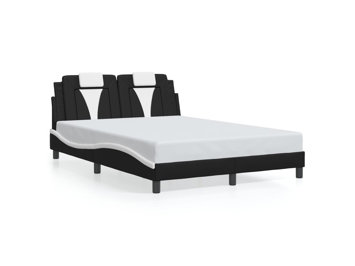 Bed Frame, Bed Frames Vidaxl Preto Couro Artificial (140 X 190 Cm)