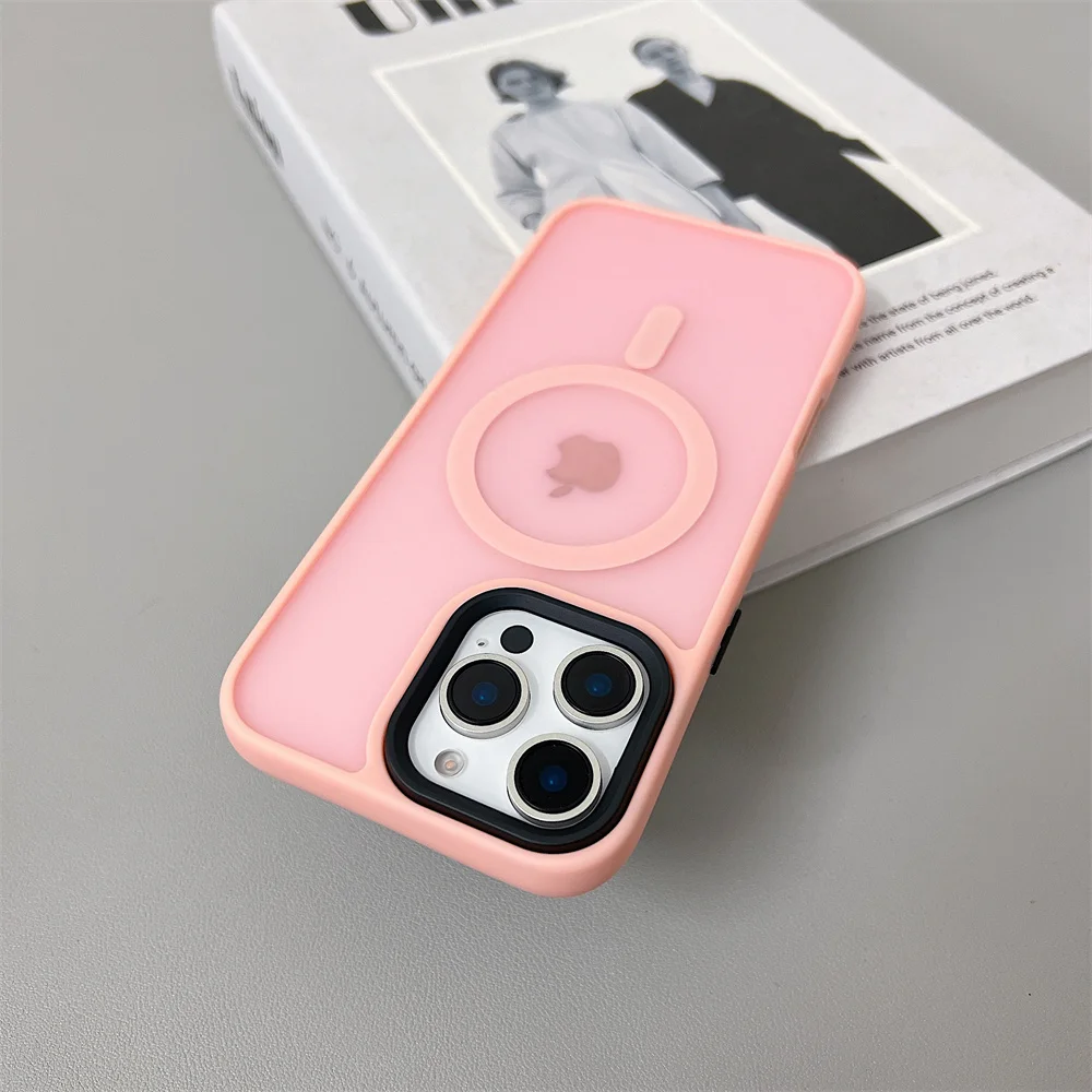 Capa Magsafe Com Carregamento Sem Fio Magnético Para Iphone (iphone 12 Pro Max, Rosa), Acabamento Fosco.