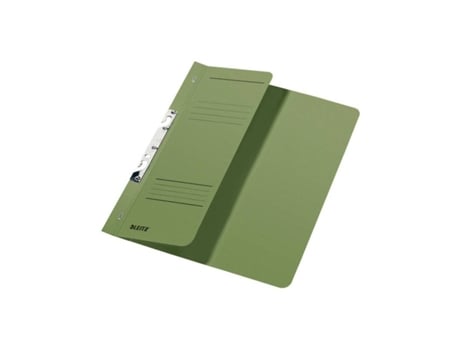 Pastas com furos Leitz, DIN A4, cartão Manila, verde 250 g/m², capacidade para 170 folhas, mecanismo de grampeamento de 80 mm, 50 unidades (Esselte Leitz)