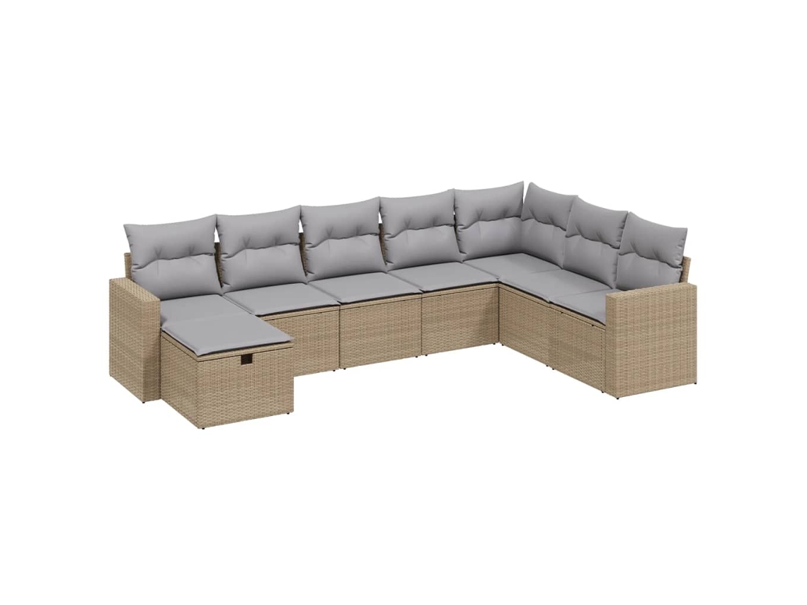 Garden Sofa Set, Garden Sofa Sets Vidaxl Bege Rattan / Vime (n/a)