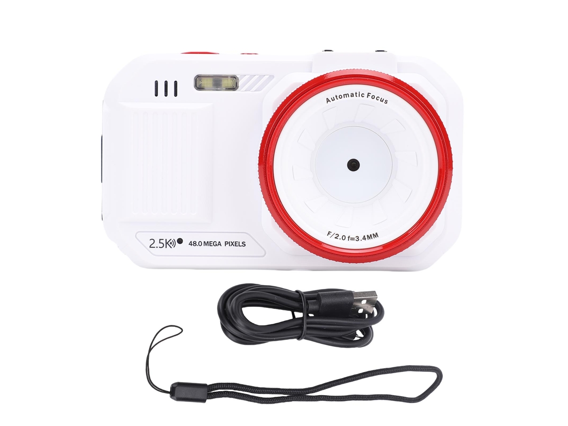 Câmera Digital De Tela Dupla 48mp Hd Zoom 16x Autofoco Wifi Vídeo Com Tela Colorida De 2,8 Polegadas Branca