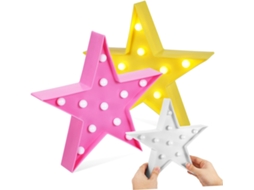 Conjunto De 3 Luzes Led Em Formato De Estrela, Alimentadas Por Bateria, Para Decoração De Festas E Aniversários.