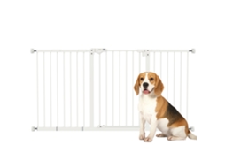 Barreira Segurança de Extensível para Portas e Escadas com Fechamento Automático e Sistema de Duplo Bloqueio 74 147,5x76,2 Cm Branco
