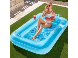 Espreguiçadeira Inflável Grande Joy Para Piscina, Cama De Sol, Colchão Inflável Para Sol, Uso Externo, Jardim, Quintal Com Bomba De Ar Manual (qb)