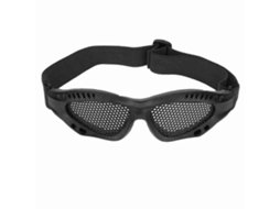 Óculos De Proteção Com Malha Metálica Para Jogos Cs Com Cinto Ajustável Preto