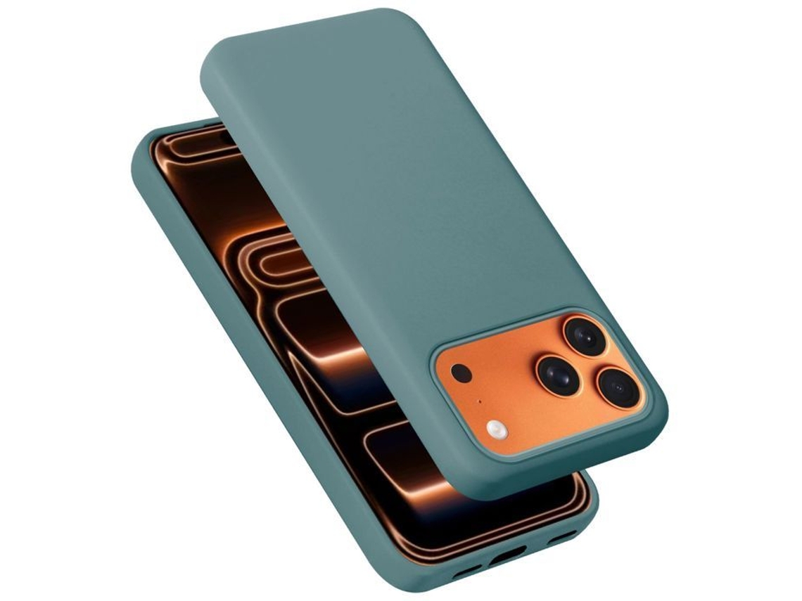 Capa Para Iphone 17 Pro Max Com Absorção De Impacto Na Cor Verde Líquido
