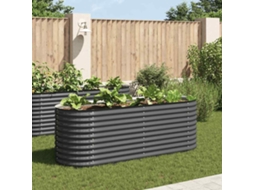 Vidaxl Canteiro Elevado De Jardim Aço Galvanizado 240x80x81cm Cinzento