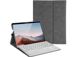 Capa Flip Resistente HEXINYIGJLY para Surface Pro 12 antichoque com suporte caneta e Protetor Acolchoado Cinza