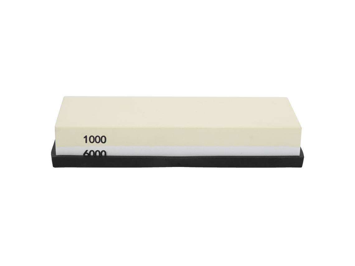 Pedra de afiar facas dupla face com grãos 1000/6000, ideal para uso doméstico e na cozinha.