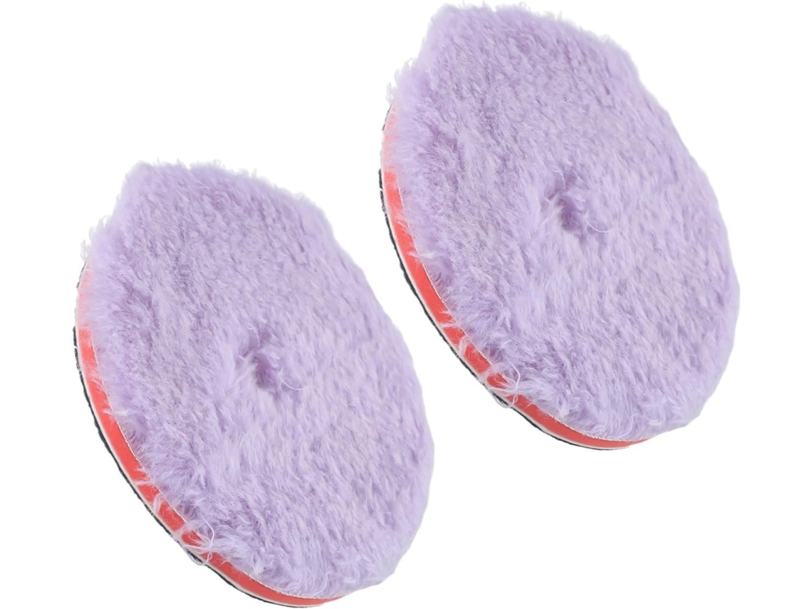 Disco De Polimento Lã 14 Cm (5,5 Polegadas), Roxo, Com Fecho Velcro