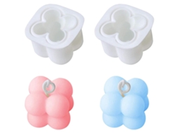2 Moldes de Velas de Silicone 3d para Artesanato Diy Flexíveis Reutilizáveis para Fabricação de Velas | S/MARCA