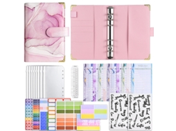 A6 Colorful Printed Texture Macaron Pu Leather Loose Leaf Notebook, Cash Budget Financial Planning Journal, Luxury Gift