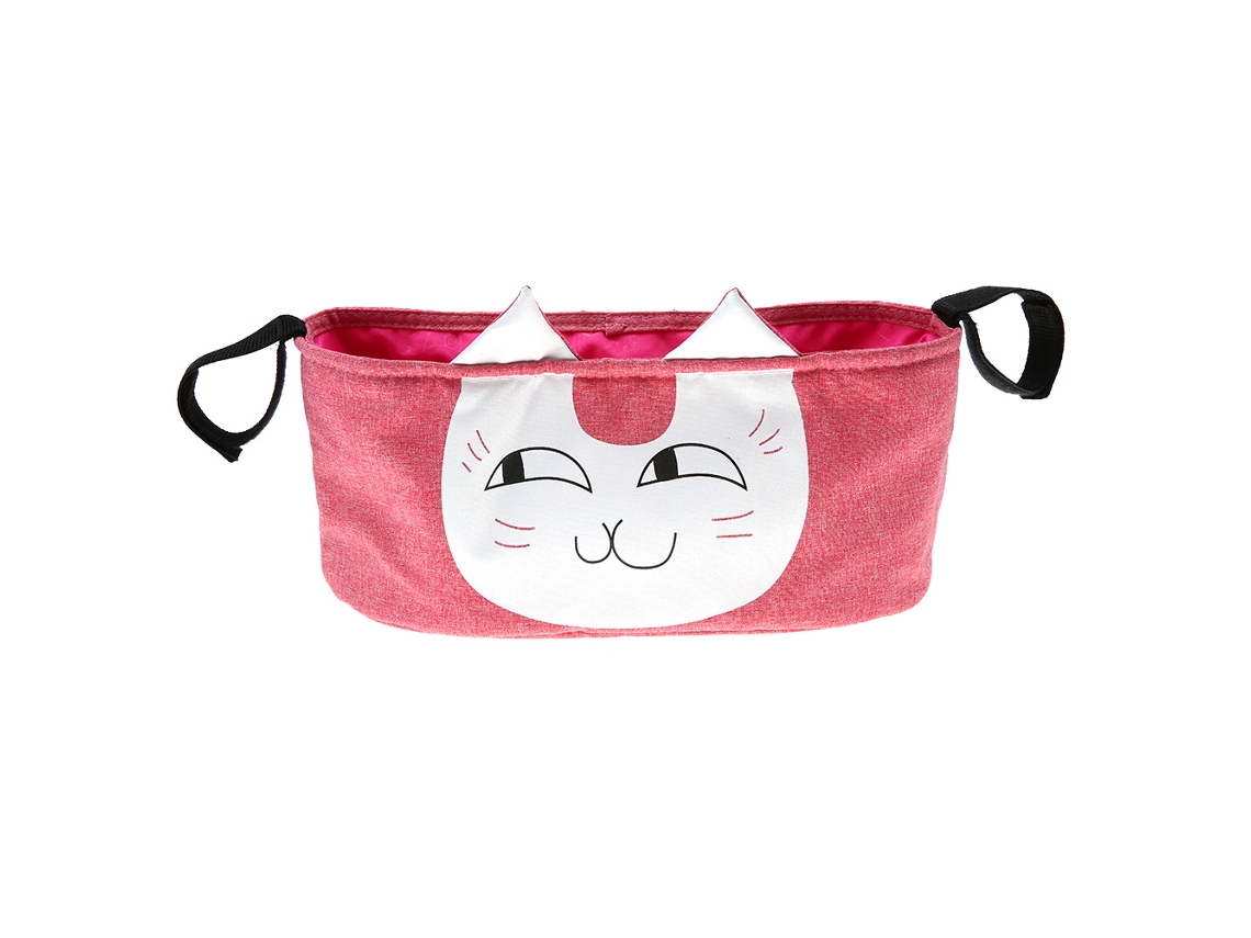 Mali bolsa de Carrinho de Bebê com Grande Capacidade Organizador de Fraldas Gato Rosa