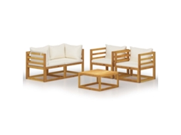 Garden Lounge Set, Garden Lounge Sets Vidaxl Creme Madeira De Acácia (n/a)