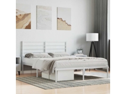 Vidaxl Estrutura de Cama com Cabeceira 160x200 Cm Metal Branco