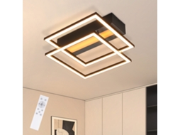Luminária De Teto Led Nettlife Para Sala De Estar, 2 Molduras, Preta, Moderna, Regulável, Quadrada, Para Corredor